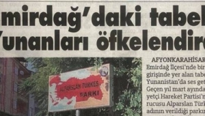 Yunan basını Emirdağ'da parkındaki haritayı böyle gördü
