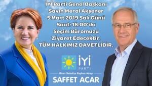 Akşener yarın Dinar’a geliyor