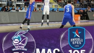 Afyon Belediye Basket takımı Anadolu Efes 74-105 yenildi
