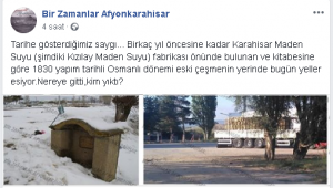 Tarihi çeşme kim yada kimler tarafından niçin kaldırıldı ?