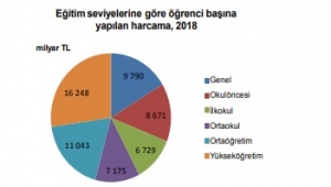 Öğrenci başına eğitim harcaması 9 bin 790 TL oldu
