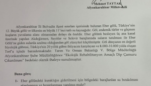 Taytak’tan Eber Gölüyle ilgili soru önergesi