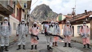 Afyonkarahisar'da Çöp Konteynerleri Dezenfekte Ediliyor