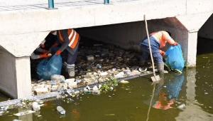 Taşkın Koruma Kanalları Temizleniyor