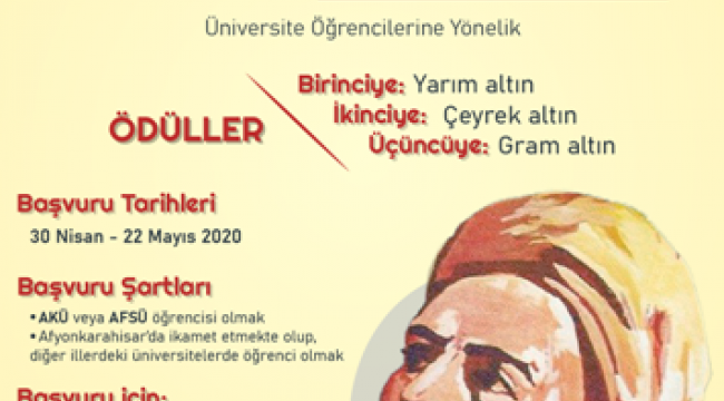 Afyonkarahisar Müftülüğü’nden  “Yunus Emre’nin Sevgi ve Hoşgörü Anlayışı” konulu makale yazma yarışması