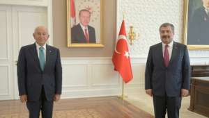 Bakan Fahrettin Koca, TFF Başkanı Nihat Özdemir ile Görüştü