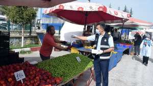 İscehisar Halk Pazarındaki Tedbirler Devam Ediyor
