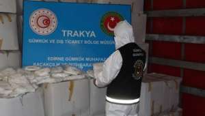 Kapıkule Sınır Kapısı'nda 573 bin 750 adet tıbbi maske ele geçirildi