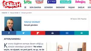 Usta Gazeteci Yavuz Donat Sandıklı’yı yazdı