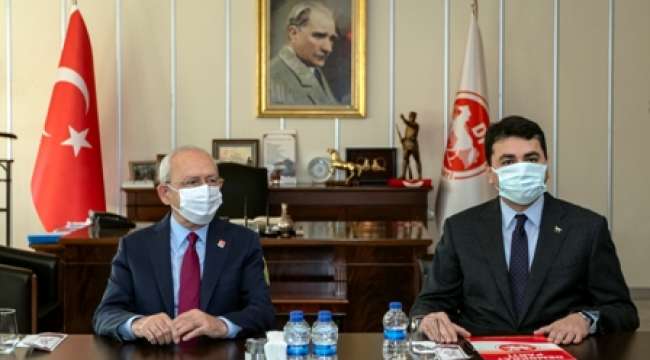 CHP Genel Başkanı Kılıçdaroğlu, DP Genel Başkanı Uysal'ı ziyaret etti.