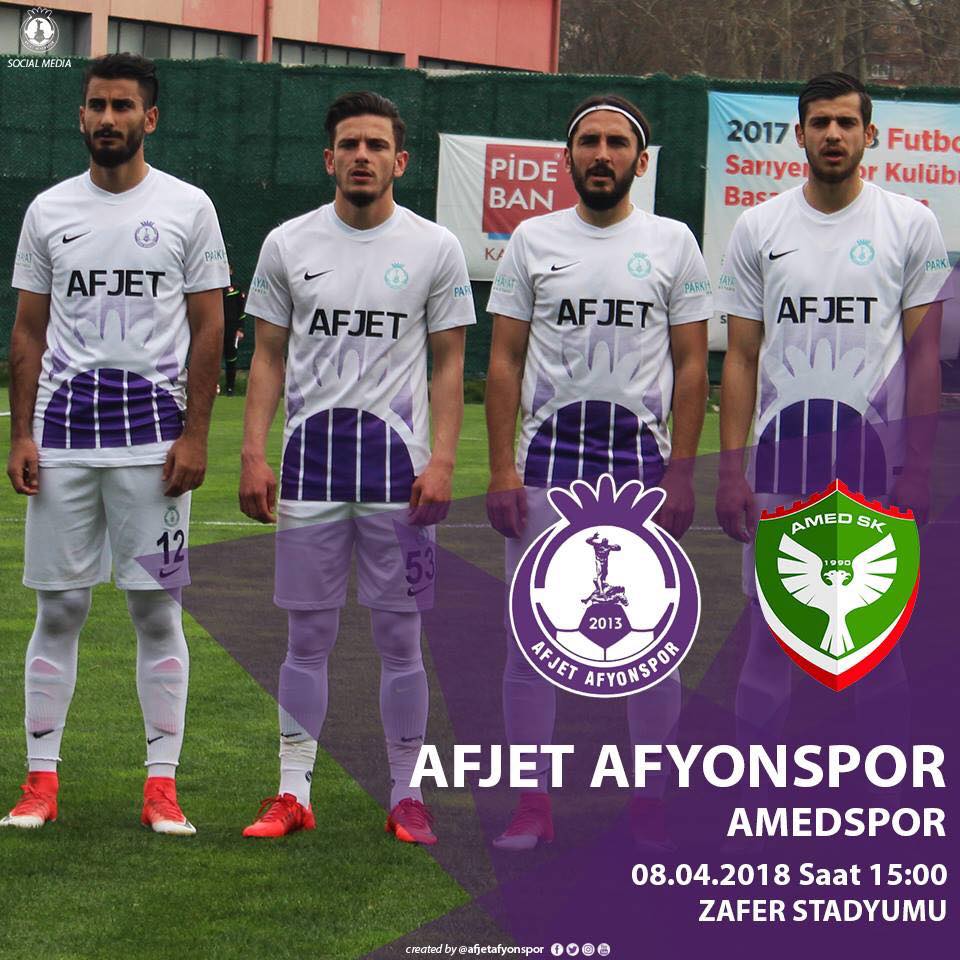 Afjet Afyonspor Amedsportif karşılaşması yarın 15 'de oynanacak