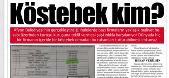 AFYON BELEDİYESİ'NDEKİ KÖSTEBEK KİM?