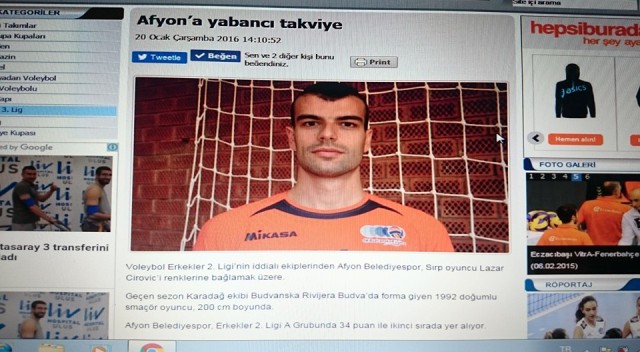 Belediye Voleybol’a 2 metrelik Sırp oyuncu geliyor