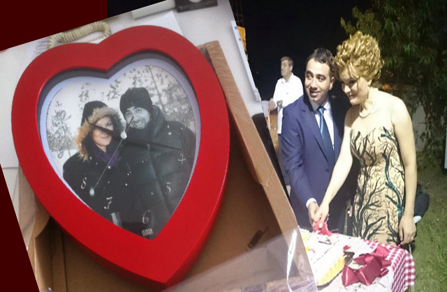 Çifte kumrulara kalpli hediye