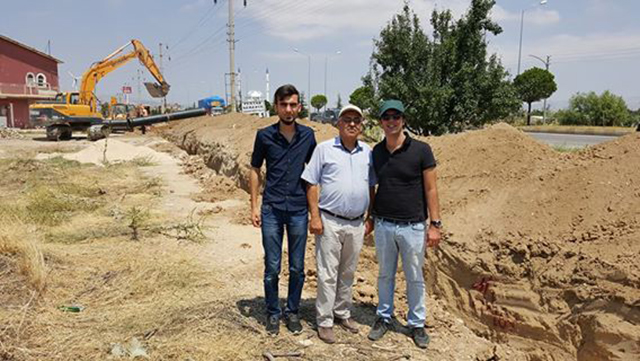 DSİ yetkilileri içe suyu inşaatlarını inceledi